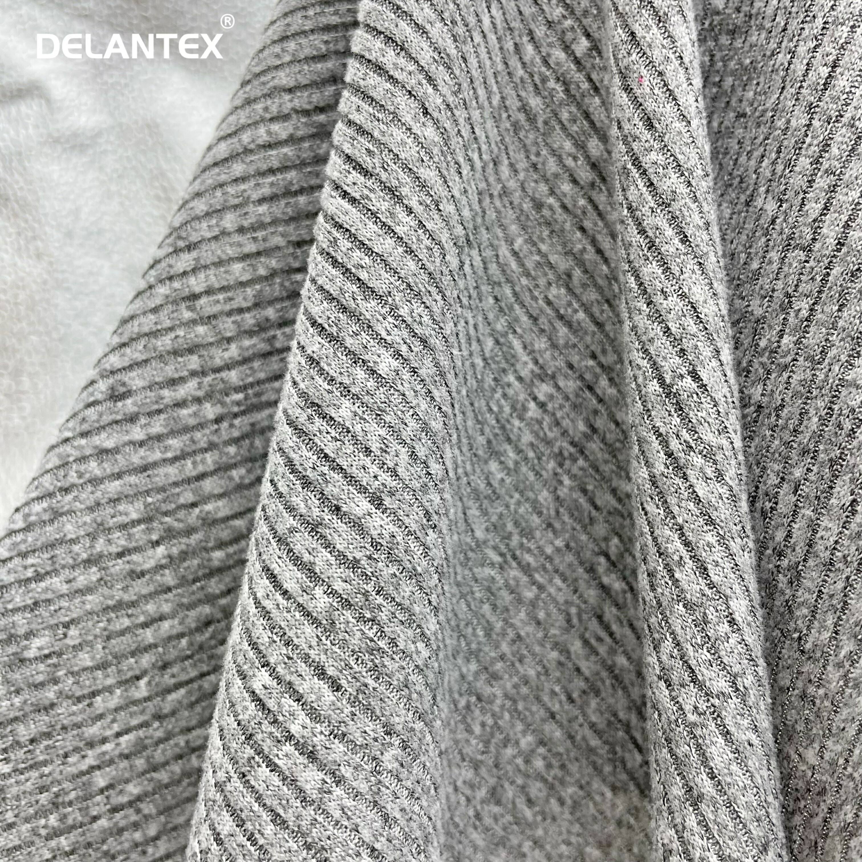 Delantex Customized 4*2 Melange Rib Fabric 2 Sides Brushed for Cuff