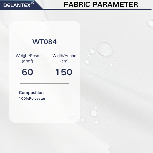 Delantex Waterproof Breathable Woven Plain Dyed Lightweight 50D 60gsm 100% Polyester High Elastic Stretch Fabric for Summer Shirts Shorts