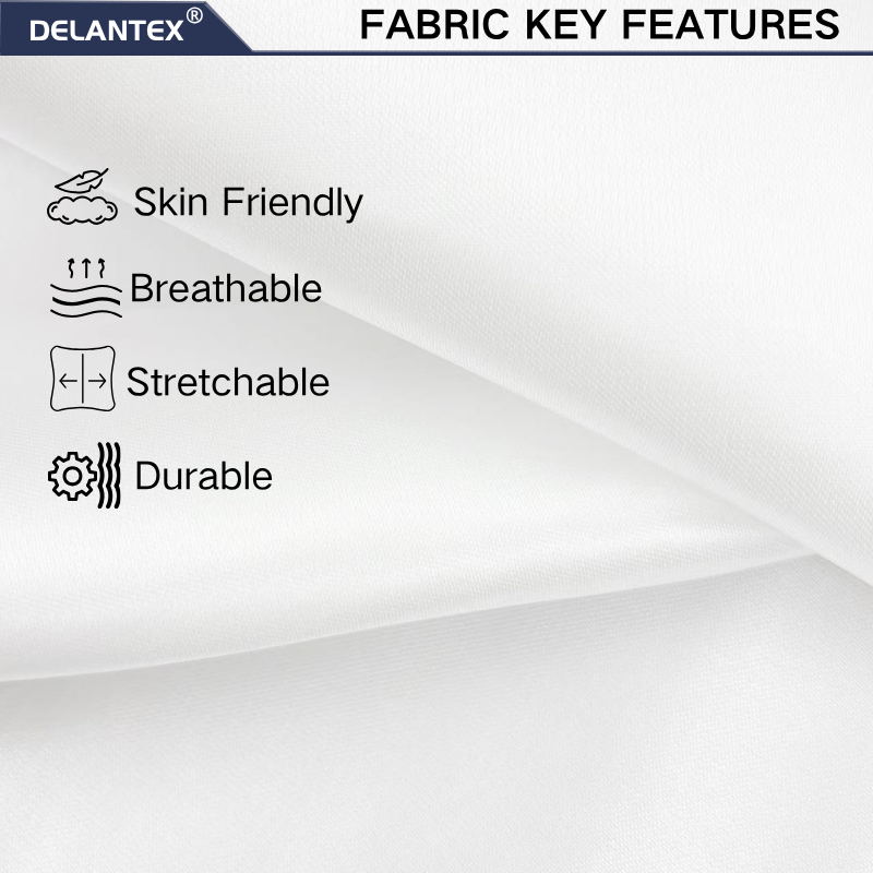 Delantex 100% Polyester 75D Warp Non-Twist Satin Crepe Fabric Soft Drape Material for Evening Dress Lingerie Sleepwear Garment Textile