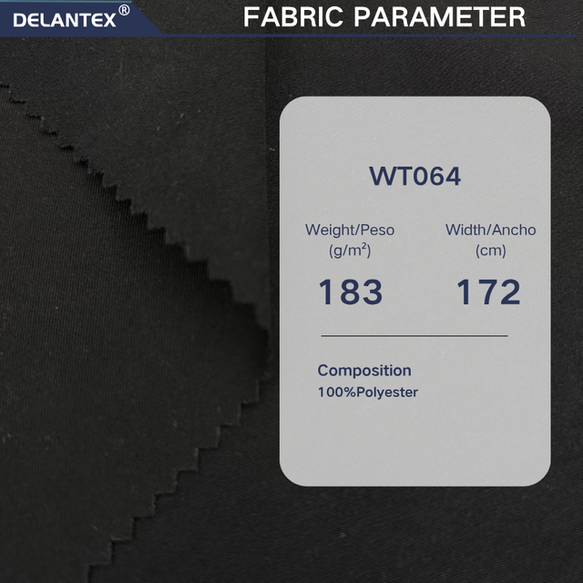 Delantex 183GSM 100% Polyester Abrasion Resistant Woven Plain Dyed Double Layer Fabric for Clothing Pants Flexible Fabric Manufacturer