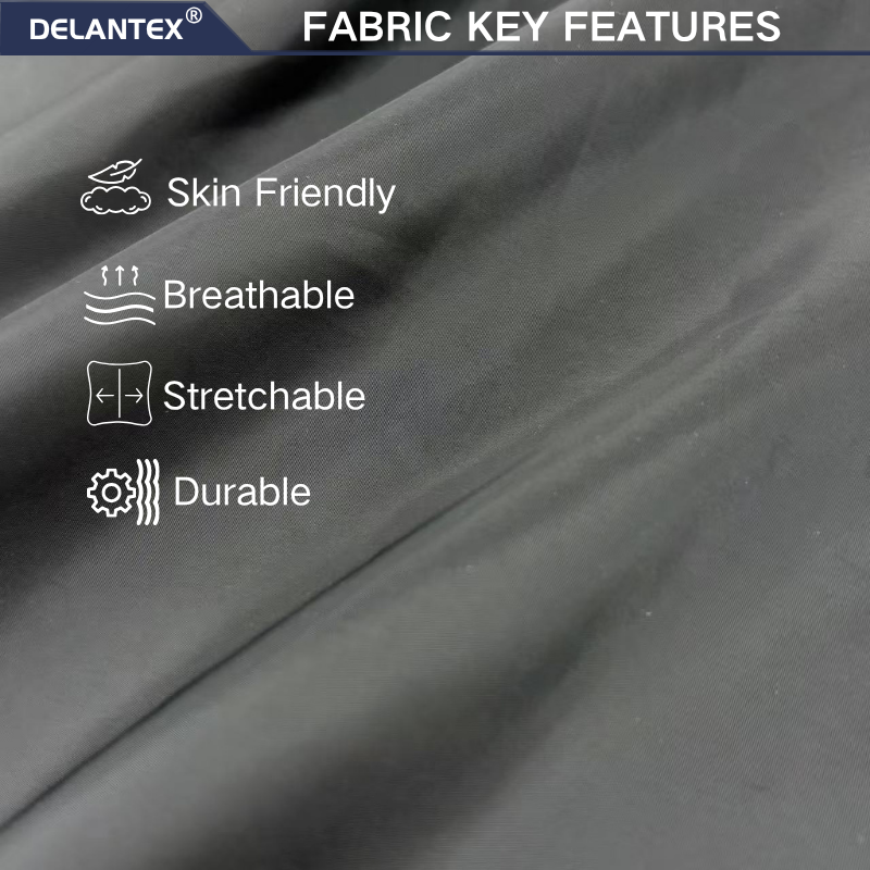 Delantex 100% Polyester 105gsm 75D Vertical Stripe Oxford Memory Fabric For Outdoor Jacket