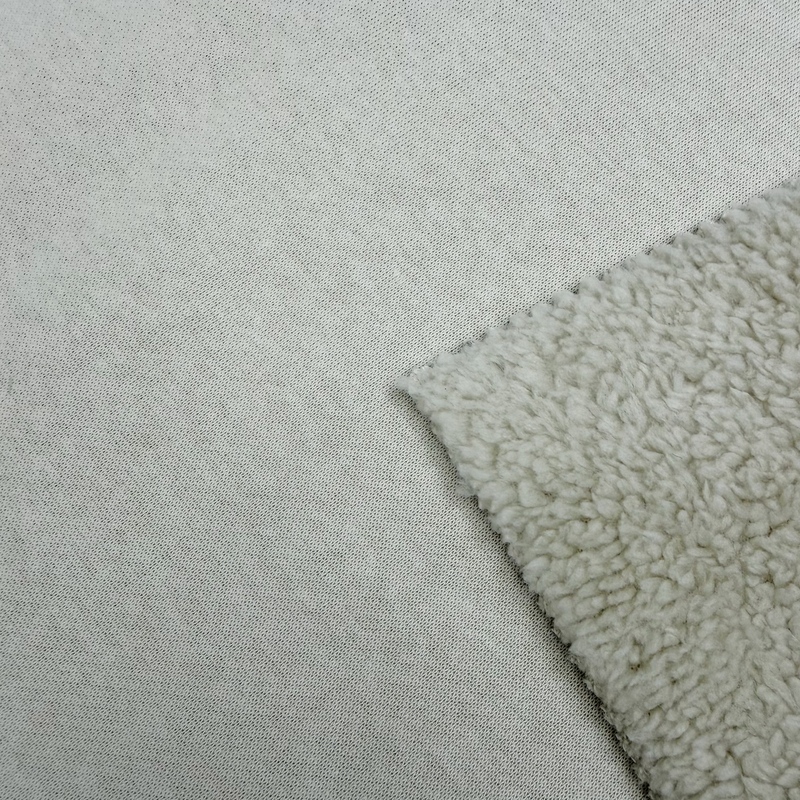 OEM Fabric Customization Cotton Sweatshirt Laminated Sherpa Fleece Fabric Warm Thick Composite Textile For Men Women Kids Hoodie Sweatshirt Winter Casual Jacket