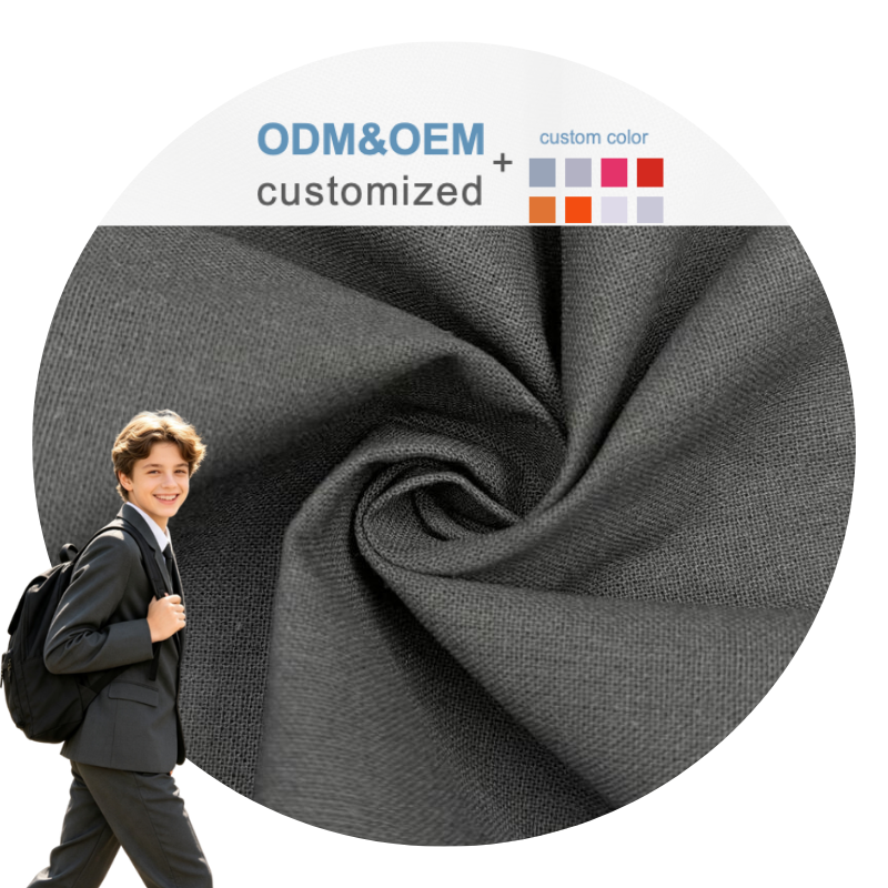 Delantex 100% Cotton Plain Dyed Boys School Uniform Fabric Anti-static Medium Weight Poplin Fabric manufacturer