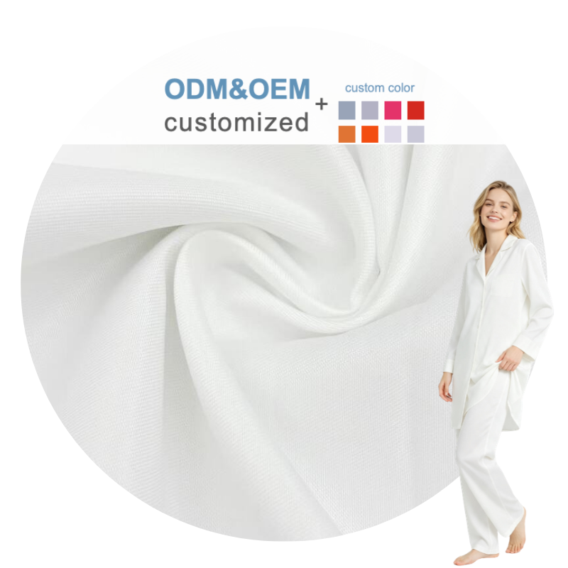 Delantex White 100% Polyester Peach Skin Style Medium Woven Twill Fabric for Sleepwear Dresses Trousers with Flexible Order Quantities