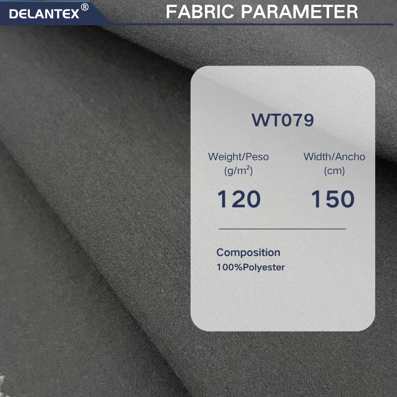 Delantex Flexible Production for Apparel 120GSM 100% Polyester T400 Mechanical Stretch Woven Fabric for Outdoor Windbreaker Hiking Coat