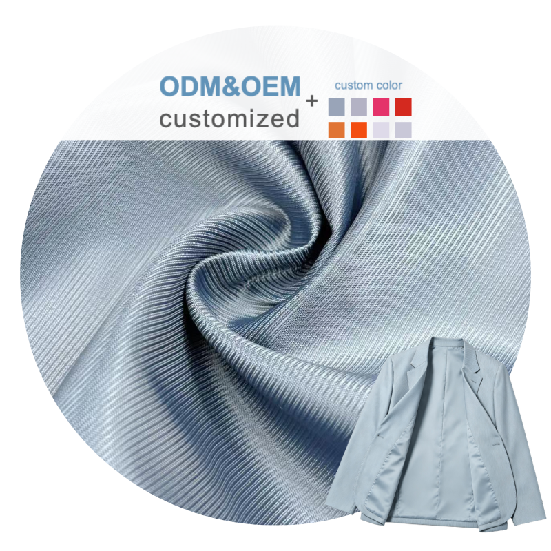 Delantex Breathable Plain Dyed 65gsm 100% Polyester 50D Twill Taffeta Lining Fabric For Suit Coat Bag Lining flexible textile supplier 