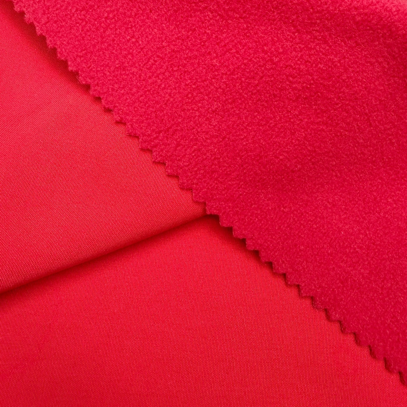 Custom Fabric Manufacturerd Color Quick Dry Windproof Stretch Bonded Polar Fleece Fabric Wholesale