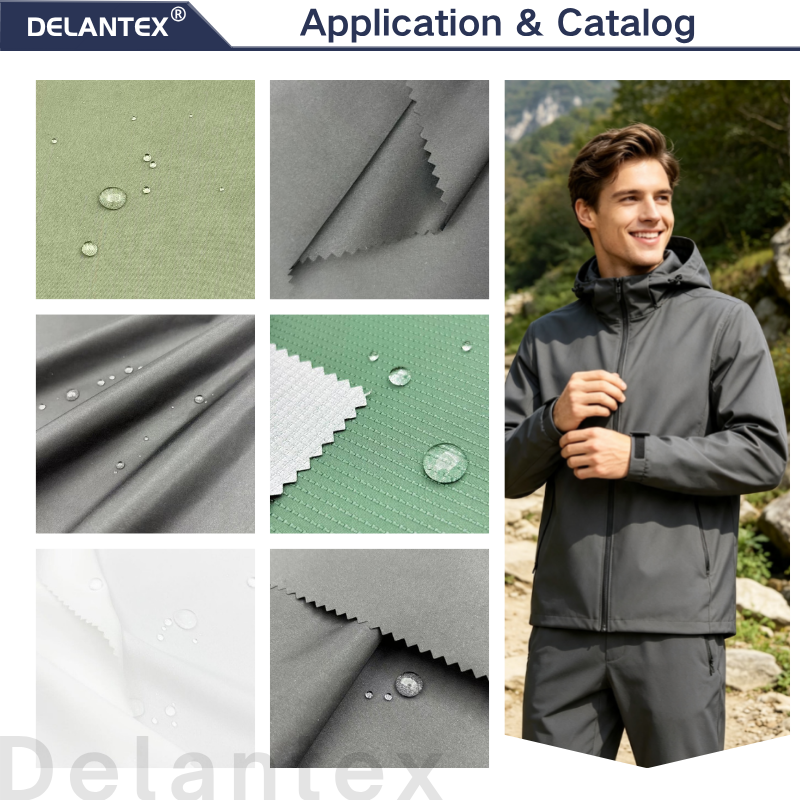 Delantex Waterproof 230T 100% Polyester 73GSM Lining Silk Pongee Taffeta Lining Fabric For Coat Bag Lining flexible textile supplier