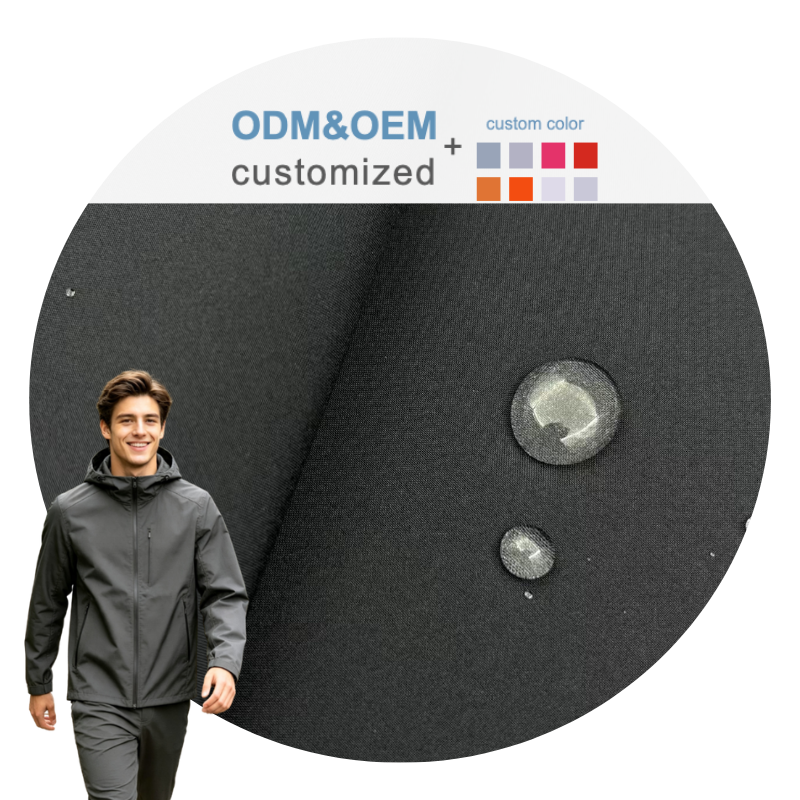 Delantex 75D High Elastic 115gsm 100% Polyester Pongee Fabric With Color TPU Membrane Wind Resistant For Sportswear Windbreaker