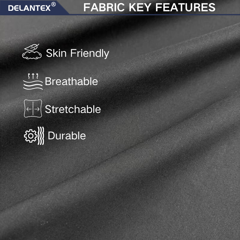 Delantex Flexible Production for Apparel 120GSM 100% Polyester T400 Mechanical Stretch Woven Fabric for Outdoor Windbreaker Hiking Coat