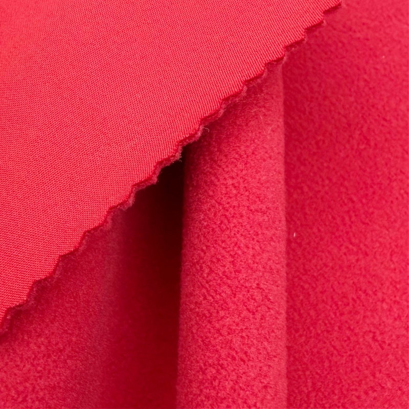 Custom Fabric Manufacturerd Color Quick Dry Windproof Stretch Bonded Polar Fleece Fabric Wholesale