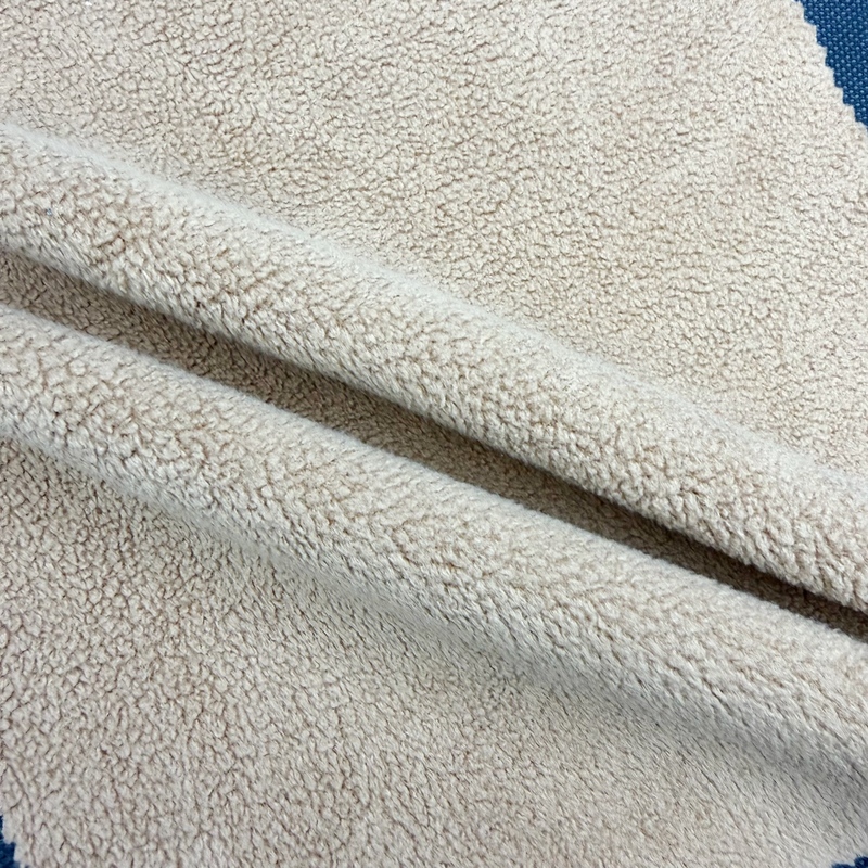 32S Cotton Herringbone Laminated Polar Fleece Soft Handfeel Warm Composite Textile For Men Women Winter Hoodies Jacket Clothing Flexible Fabric Production for Apparel