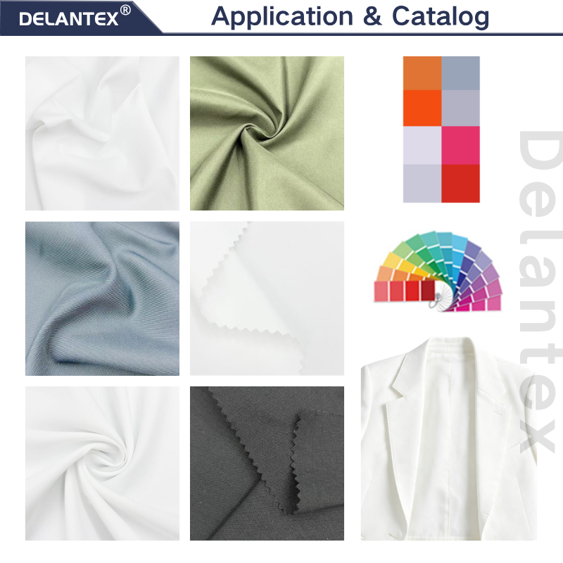 Delantex 90gsm White 100% Polyester 260T Pongee Fabric For Garment Lining &Outdoor Jackets with flexible order quantities
