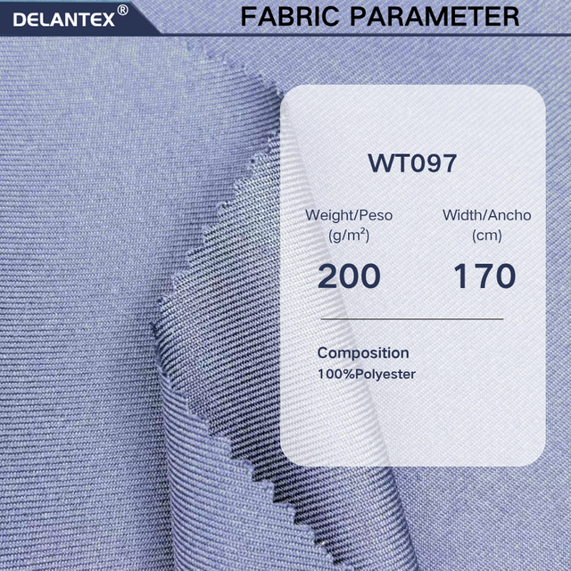 Delantex Wholesale 200gsm 100% Polyester Twill Gabardine Fabric for Workwear &School Uniform one-stop fabric solution provider