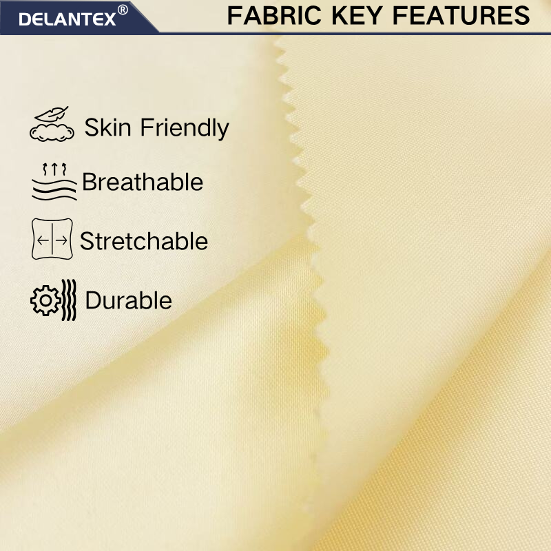 Delantex Dyed/Printed 100% Polyester Satin Fabric, 145GSM Woven Fabric Smooth Texture Custom Colors Garment OEM Fabric Customization