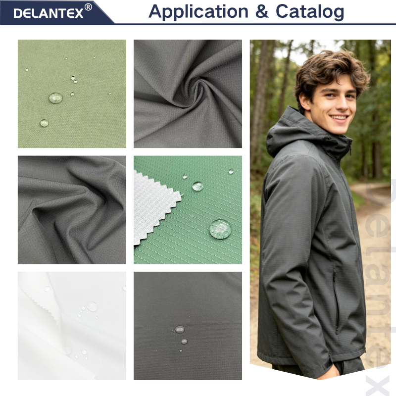 Delantex 100% Polyester 125gsm Waterproof Dyed Double-Line Grid Four-Way Stretch Garment Fabric for Girls & Boys