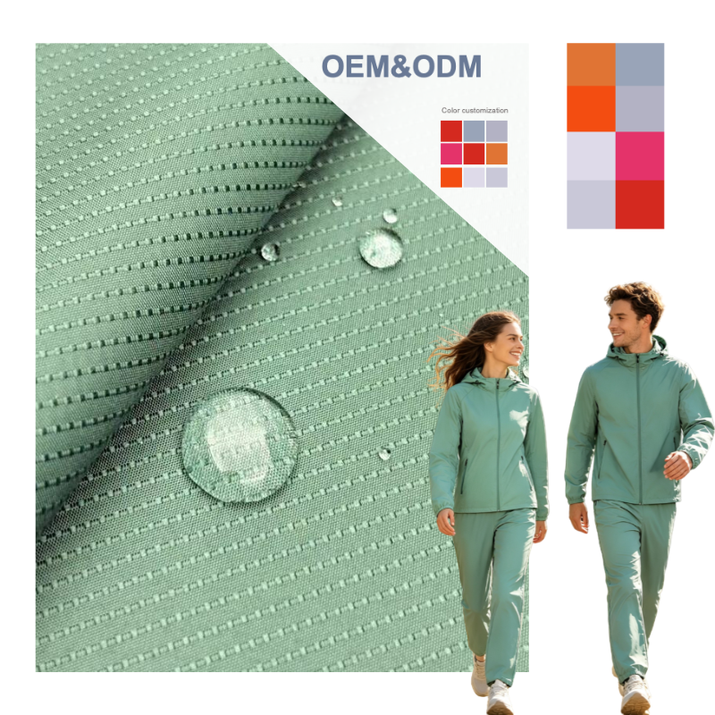 Delantex Coated Chain Pattern Waterproof 105gsm 100% Polyester Pongee Fabric For Sportswear and Casual Wear one-stop fabric solution provider