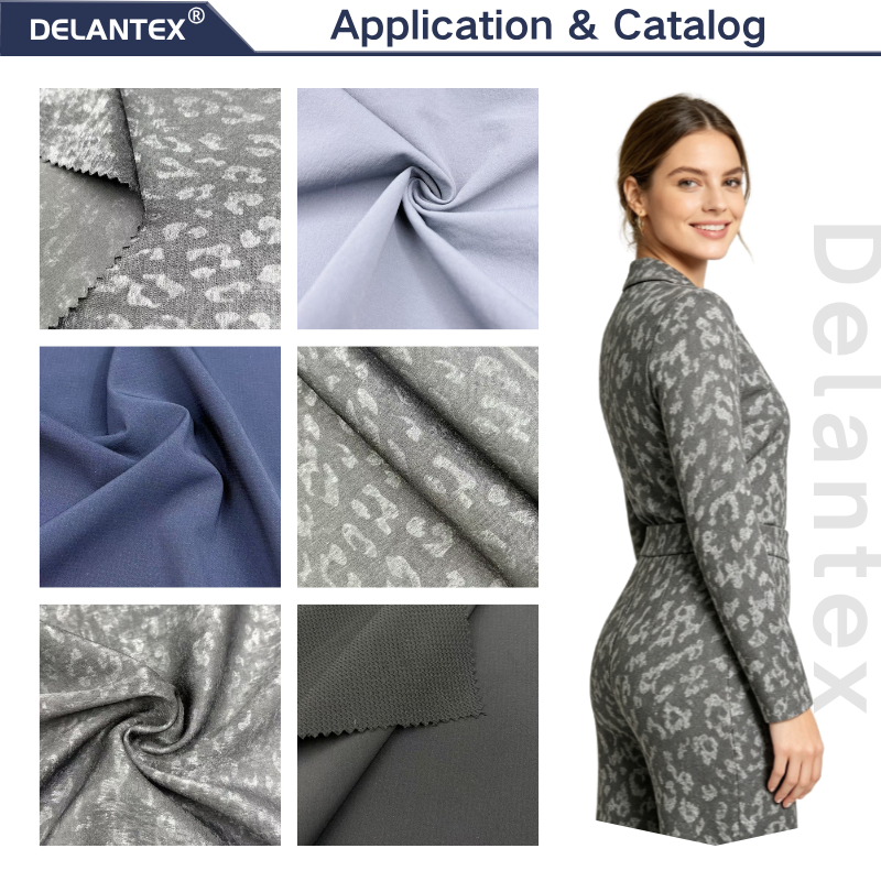 Delantex 114gsm Custom Wholesale 100% Polyester Woven Fabric Gold Leopard Hot Stamping Foil Print for Stage Costume Evening Dress custom fabric manufacturer