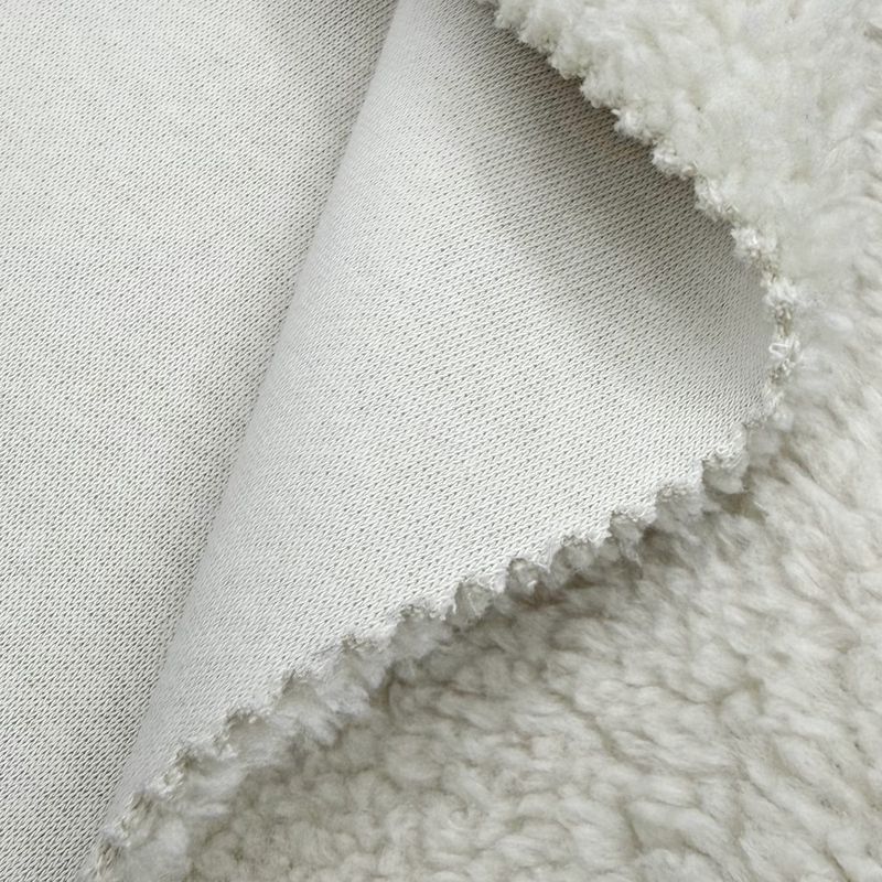 OEM Fabric Customization Cotton Sweatshirt Laminated Sherpa Fleece Fabric Warm Thick Composite Textile For Men Women Kids Hoodie Sweatshirt Winter Casual Jacket