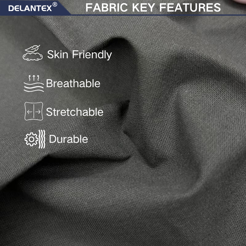 Delantex 100% Cotton Plain Dyed Boys School Uniform Fabric Anti-static Medium Weight Poplin Fabric manufacturer
