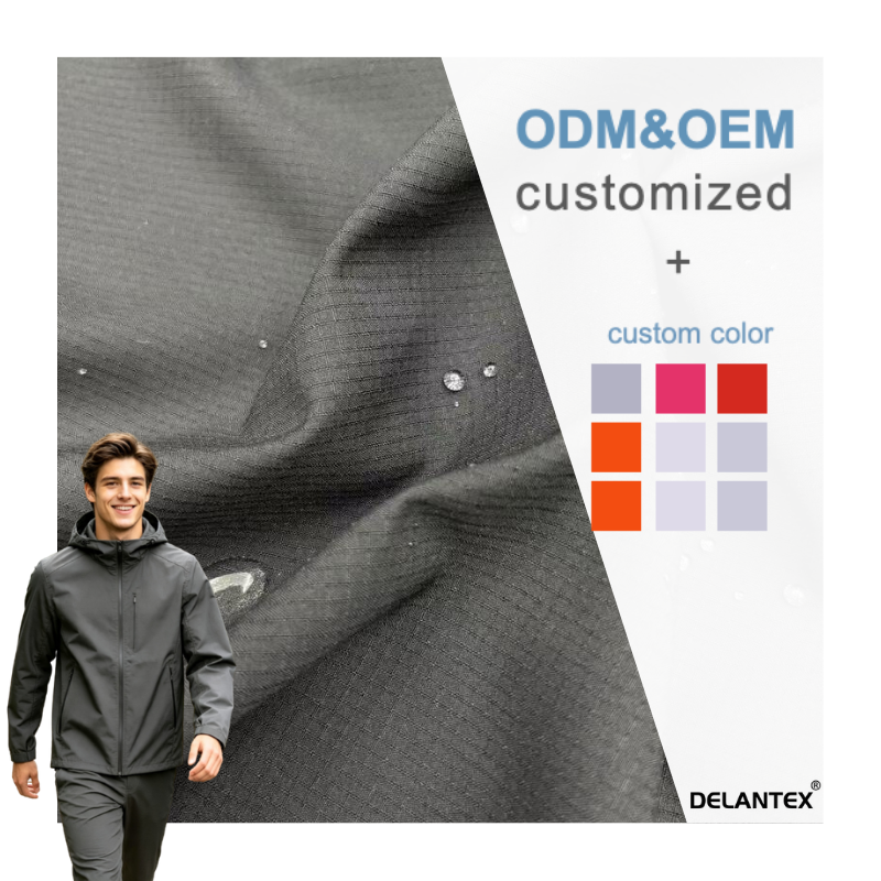 Delantex 100% Polyester 125gsm Waterproof Dyed Double-Line Grid Four-Way Stretch Garment Fabric for Girls & Boys