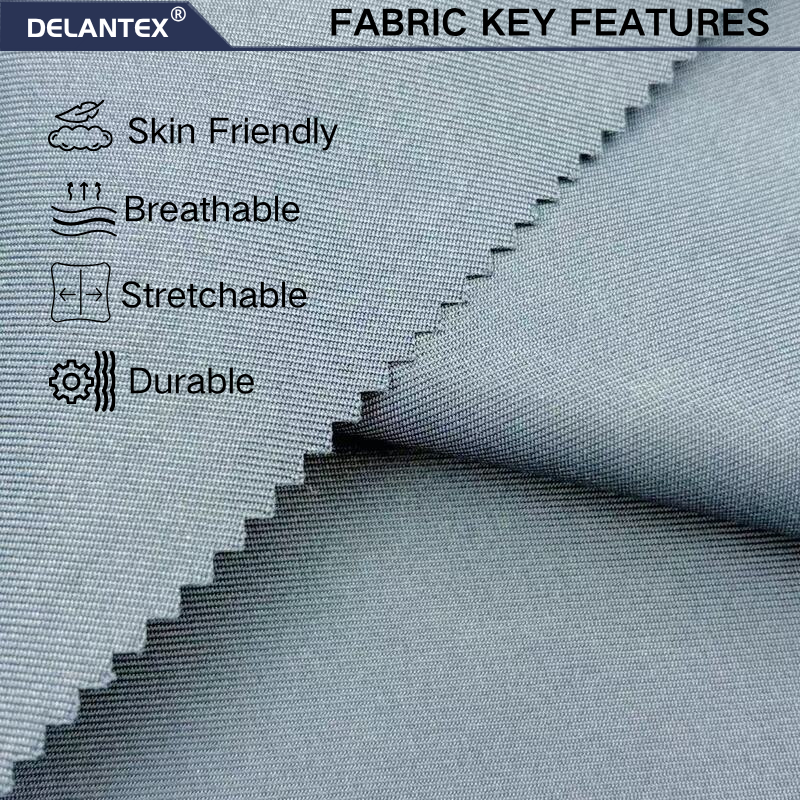 Delantex 240GSM 100% Polyester High Density 2/2 Twill Fabric for Garments Small Batch Fabric Manufacturer