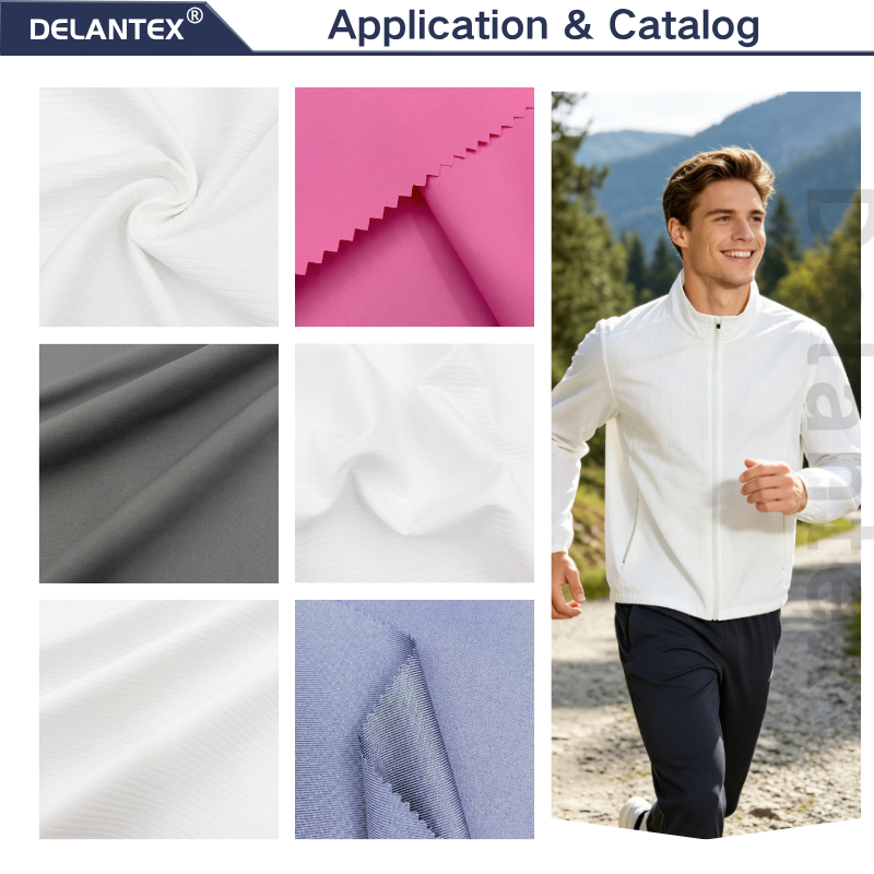 Delantex 0.4cm Double Layer Vertical Stripe T8 Woven Fabric 100% Polyester 175GSM 150CM For Dress Blouse Pants