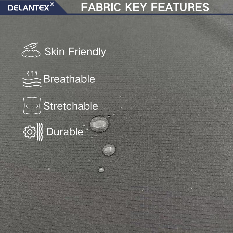 Delantex 100% Polyester 125gsm Waterproof Dyed Double-Line Grid Four-Way Stretch Garment Fabric for Girls & Boys
