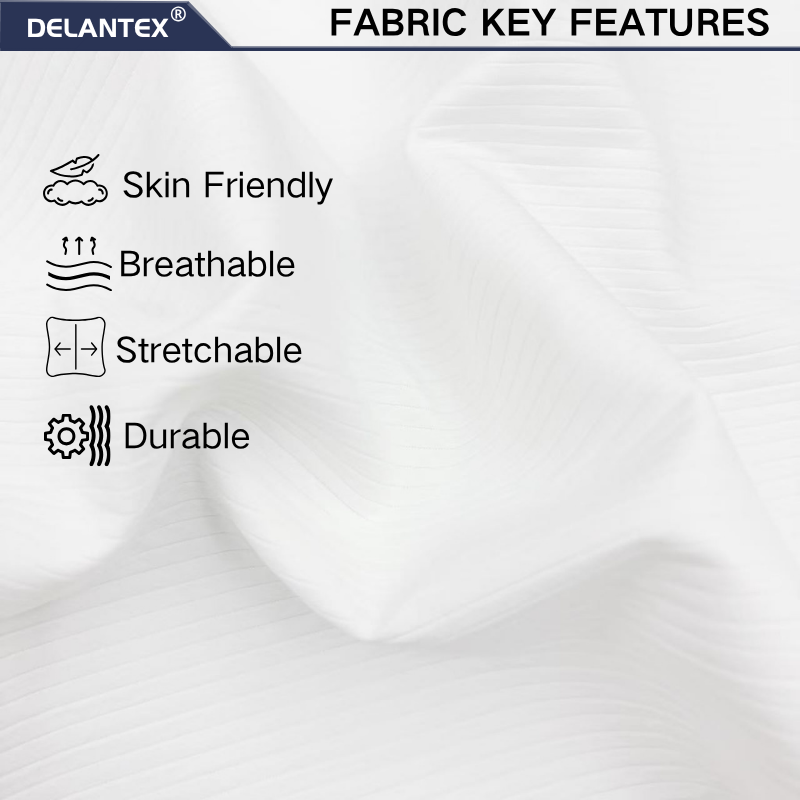 Delantex 0.4cm Double Layer Vertical Stripe T8 Woven Fabric 100% Polyester 175GSM 150CM For Dress Blouse Pants
