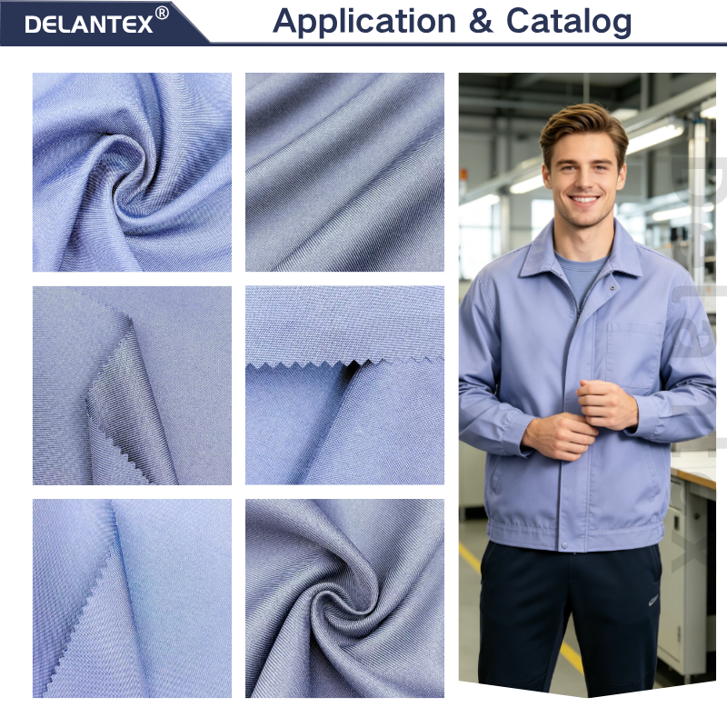 Delantex Plain Woven Fabric 100% Polyester 180GSM 145CM For Jacket Pants Workwear with flexible order quantities