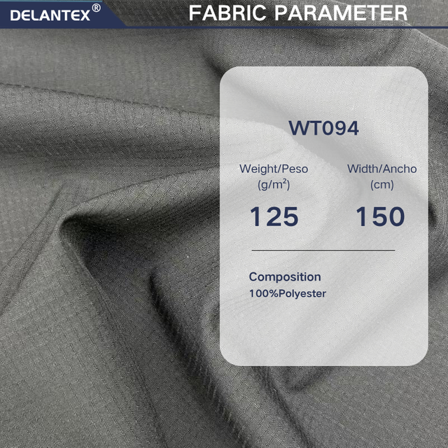 Delantex 100% Polyester 125gsm Waterproof Dyed Double-Line Grid Four-Way Stretch Garment Fabric for Girls & Boys