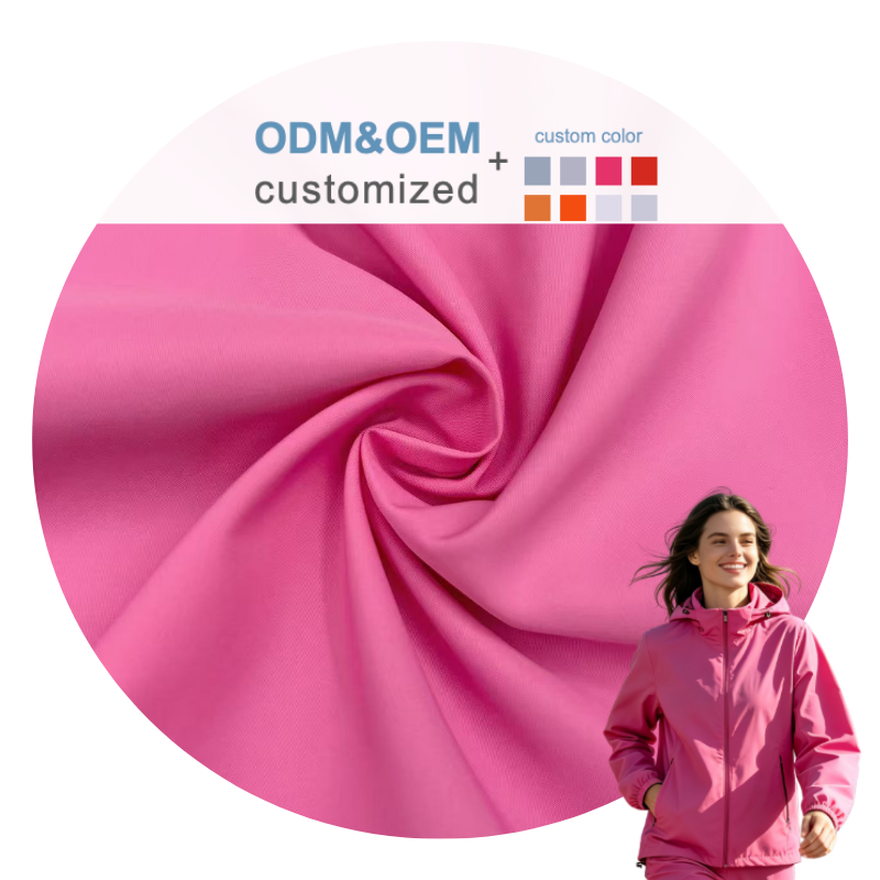 Delantex 100gsm Pink 100% Polyester 280T Matte Pongee Fabric 75D*75D Lightweight Soft Fabric for Lining Outdoor Coat flexible fabric manufacturer