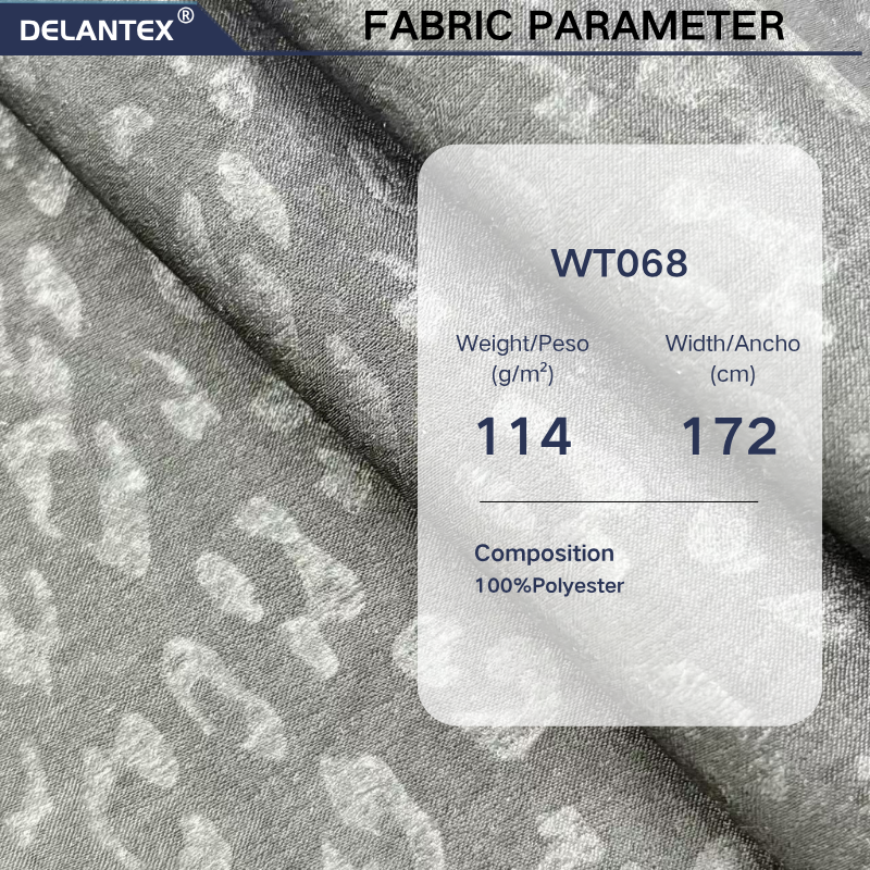 Delantex 114gsm Custom Wholesale 100% Polyester Woven Fabric Gold Leopard Hot Stamping Foil Print for Stage Costume Evening Dress custom fabric manufacturer