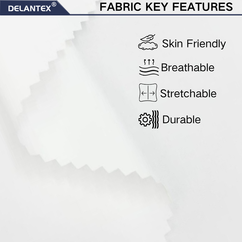 Delantex 90gsm White 100% Polyester 260T Pongee Fabric For Garment Lining &Outdoor Jackets with flexible order quantities