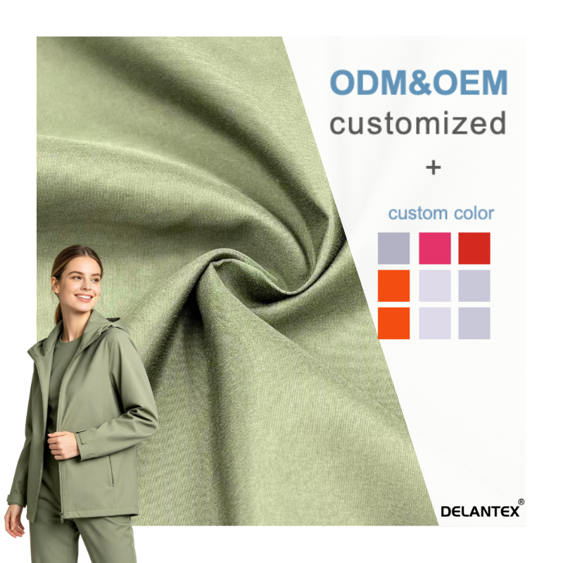 Delantex 100% Polyester 110gsm Plain Peach Skin Woven Fabric Breathable Waterproof Customized Colors Garment OEM fabric customization