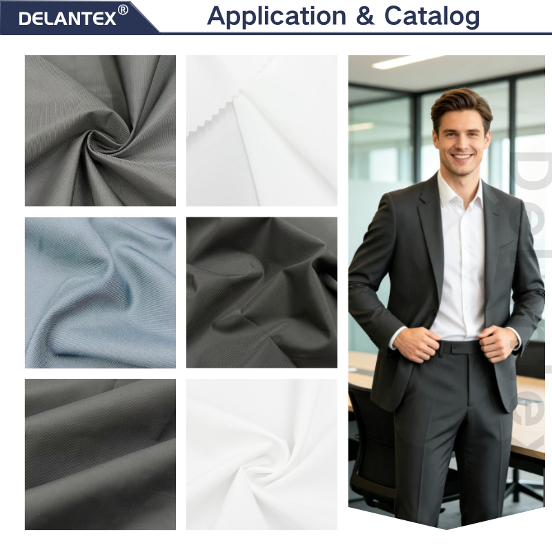 Delantex Custom Wholesale 125gsm 100% Polyester Imitation Memory Woven Fabric Smooth Handfeel for Down Jacket custom fabric manufacturer