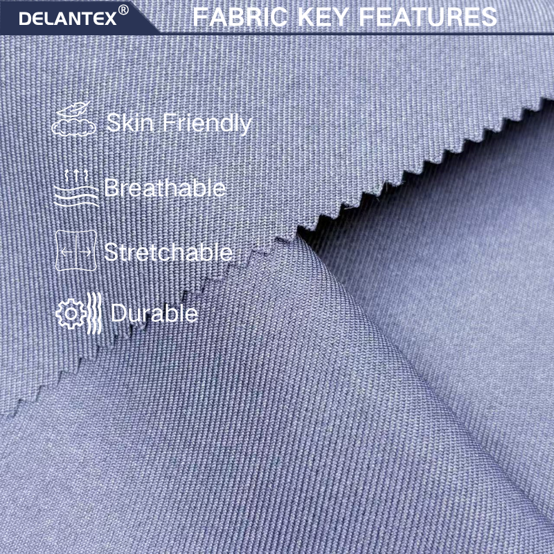 Delantex Wholesale 200gsm 100% Polyester Twill Gabardine Fabric for Workwear &School Uniform one-stop fabric solution provider