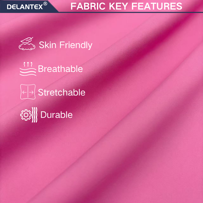 Delantex 100gsm Pink 100% Polyester 280T Matte Pongee Fabric 75D*75D Lightweight Soft Fabric for Lining Outdoor Coat flexible fabric manufacturer