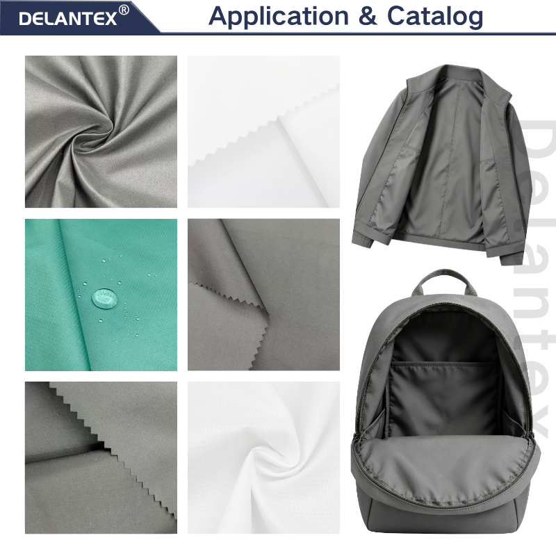 Delantex 80GSM 100% Polyester Cerro Coated Pongee Fabric Lightweight Sport Fabric for Lining Flexible Fabric Manufacturer